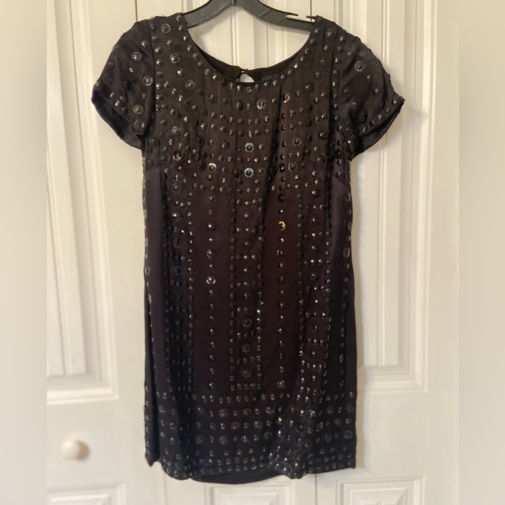 Black French Connection Beaded cocktail dress SZ 2